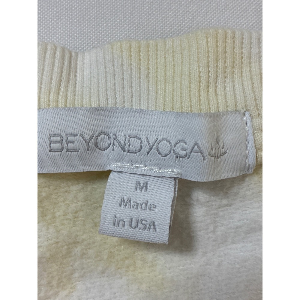 Beyond Yoga Tie Dye Cropped Sweatshirt Yellow Green Pastel Cotton USA Mens M - Picture 2 of 7